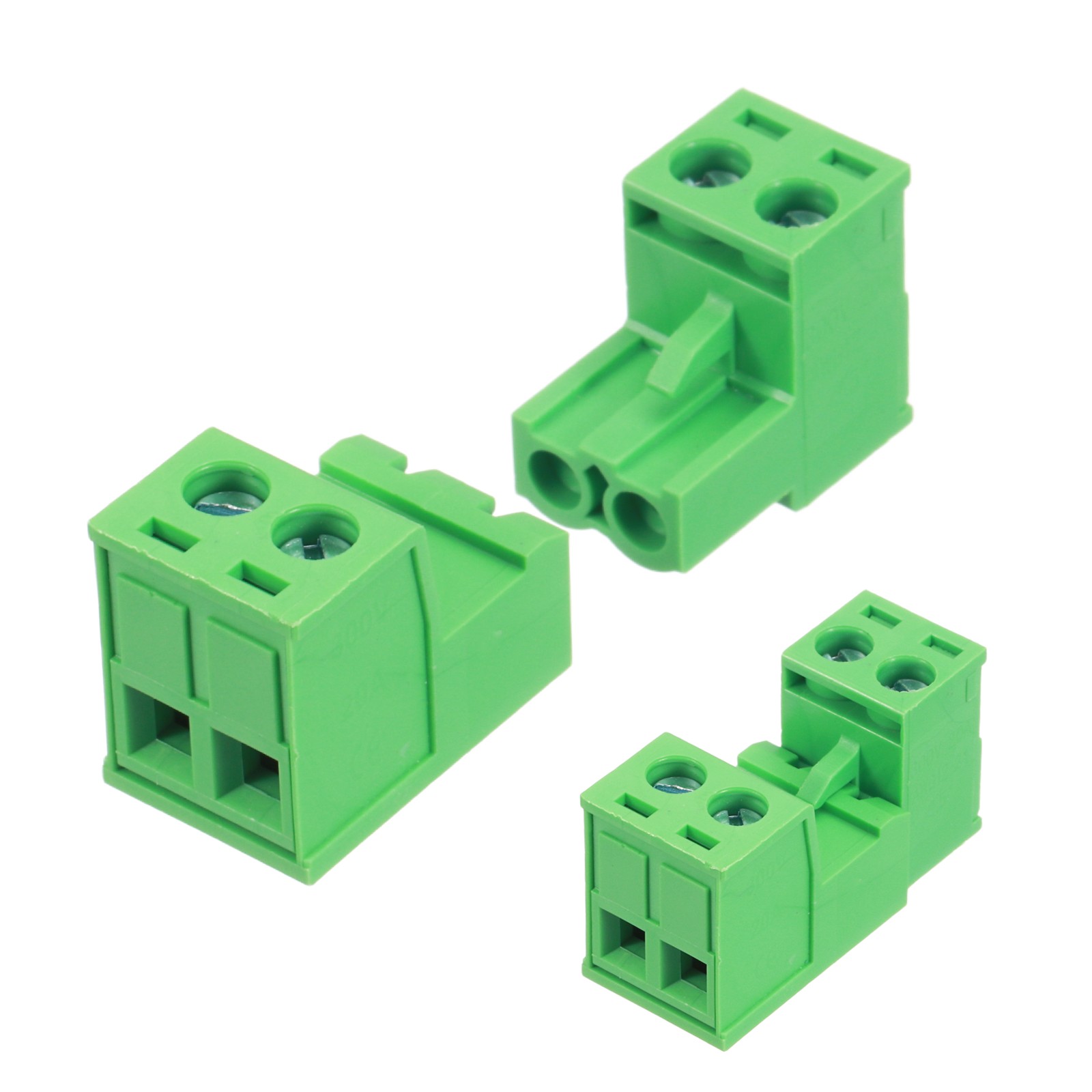8 Set 2 Pin 5mm 0.2 Inch Pitch PCB Mount Screw Terminal Male Female, Green