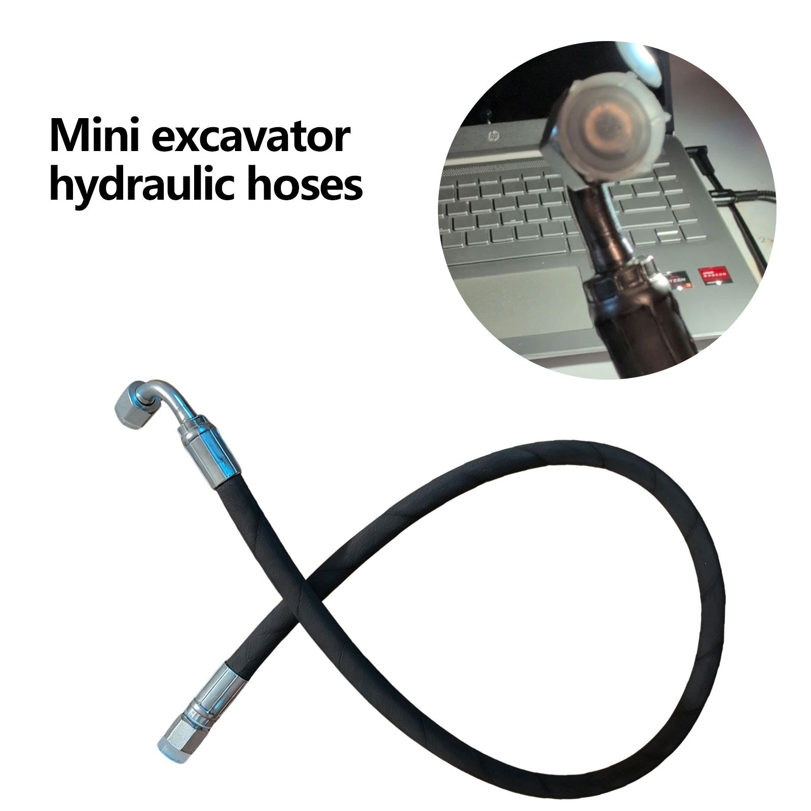 Agt Miva Chinese Mini Excavator Hydraulic Hose M14x1.5 X 36″ One End 90° One Str