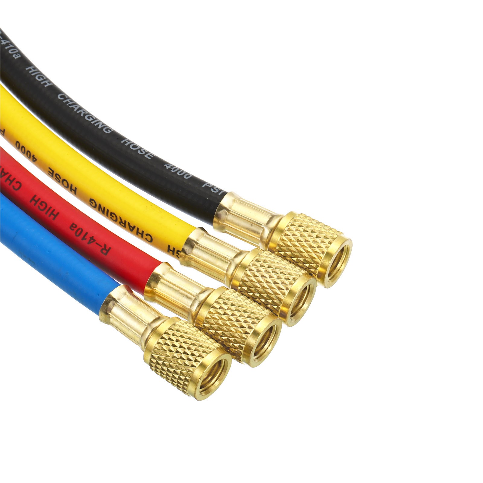 4Pack 1/4SAE Refrigerant Charging Hose 4.9ft 800PSI Manifold Gauge Hose for HVAC