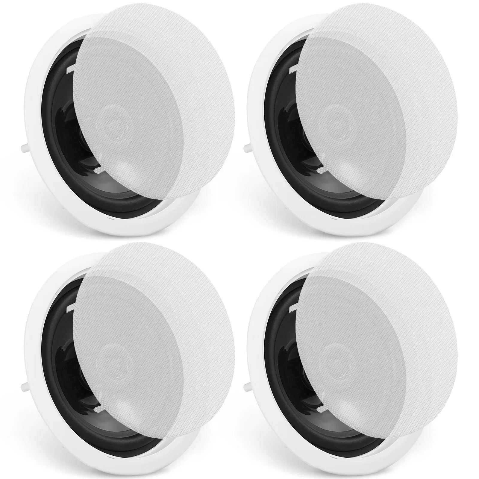 4 PCs 6.5» Bluetooth in Ceiling Speakers, 150W, Flush Mount Ceiling & in-Wall S