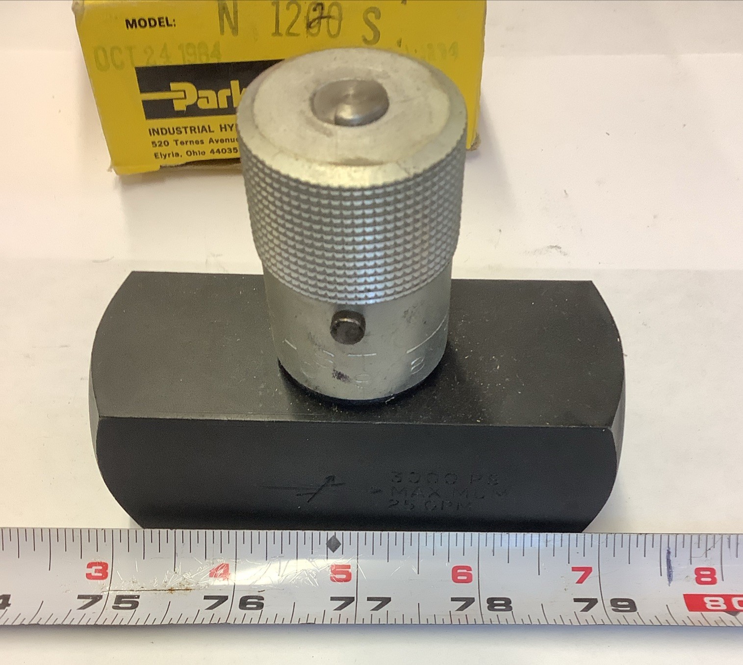 PARKER needle valve N1220S, 3000PSI, 25 GPM, 1”, (1 In Lot) 4054-57