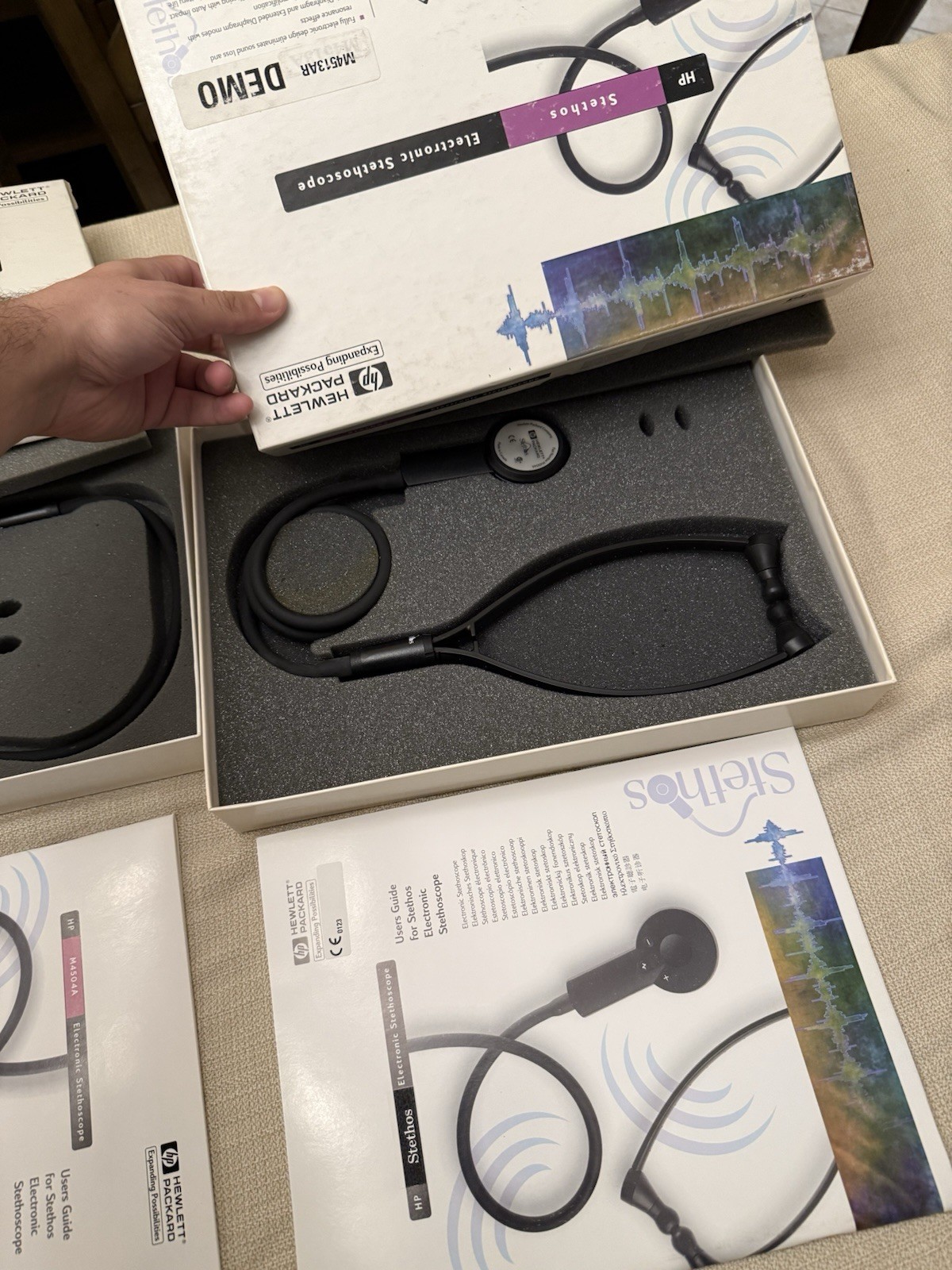 Lot Of 5 HP Hewlett Packard Digital Black Stethoscope M4504A Vintage *UNTESTED**