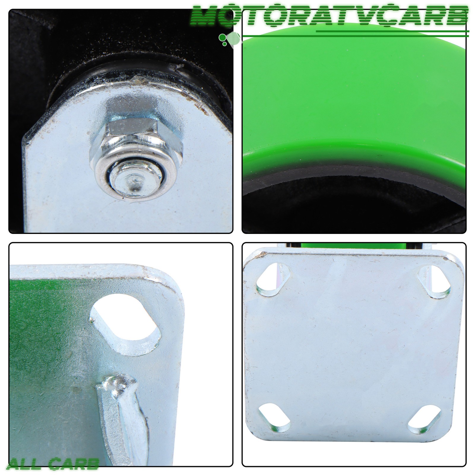 ALL-CARB 5″ Casters Two Straight, Two Side Brakes Heavy Duty Capacity to 4000 lb