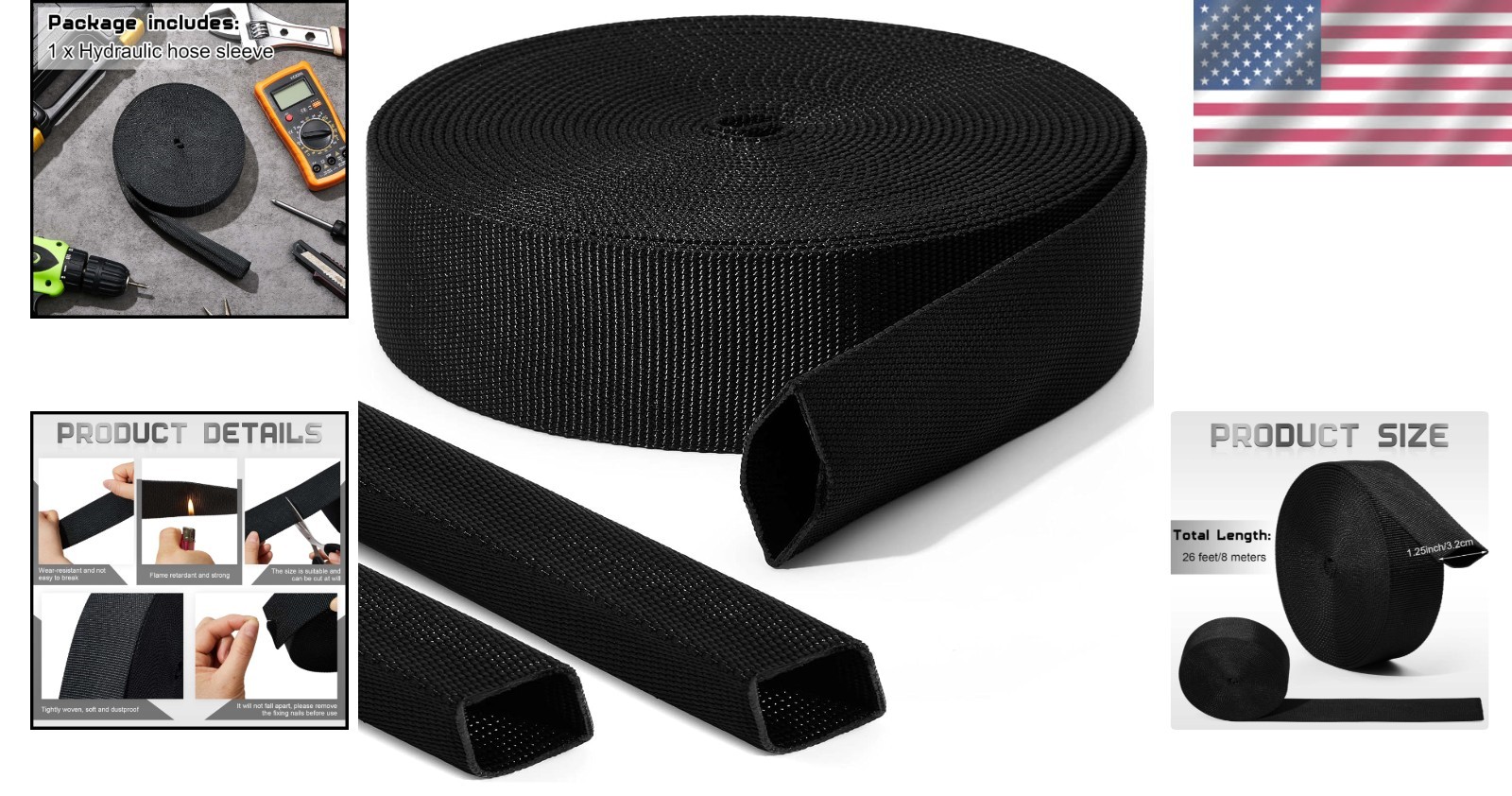 Durable 26 ft Nylon Hose Protector Sleeve – Flame Retardant & Dust Resistant