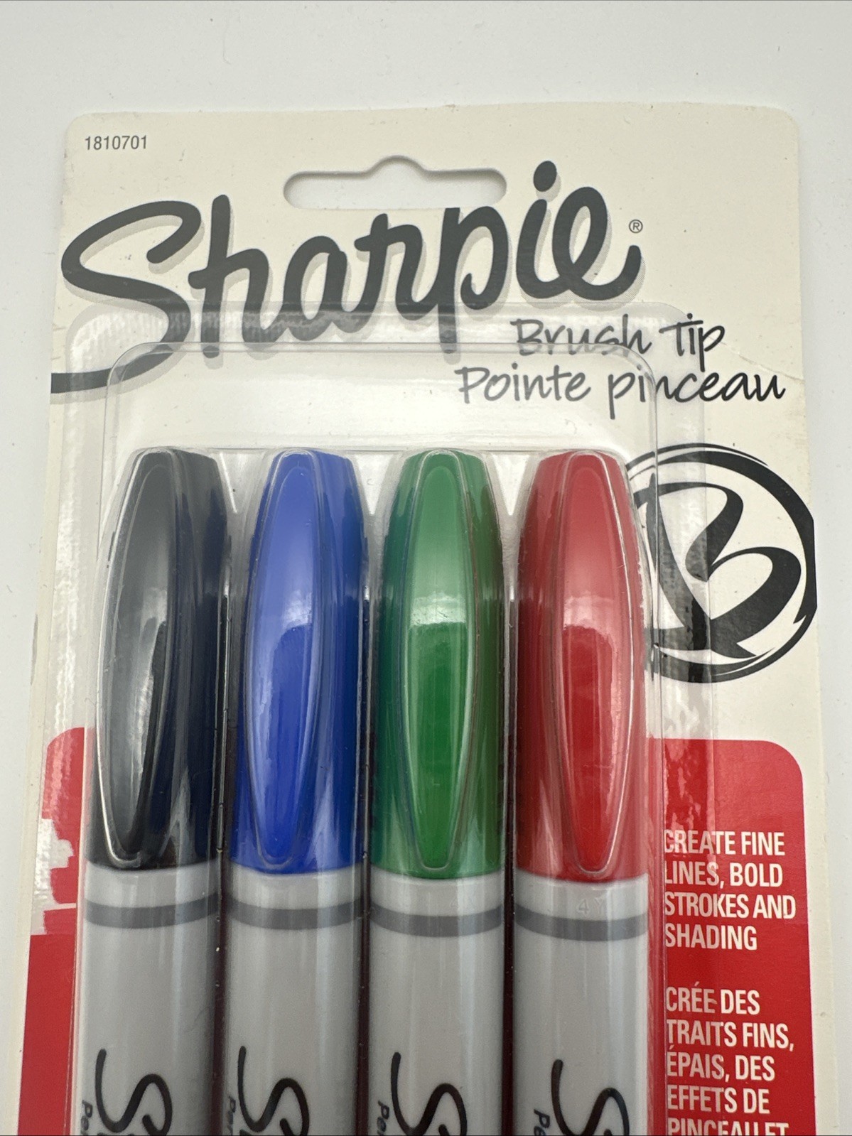 Sharpie Brush Tip Permanent Marker New Old Stock 2012 Four Black Blue Green Red