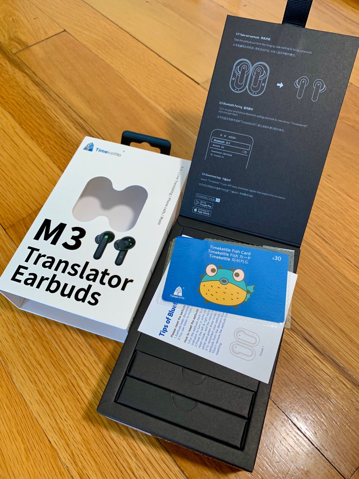 Timekettle M3 3-in-1 AI Translator Earbuds, 43 Languages and 96 Accents, 2-Way