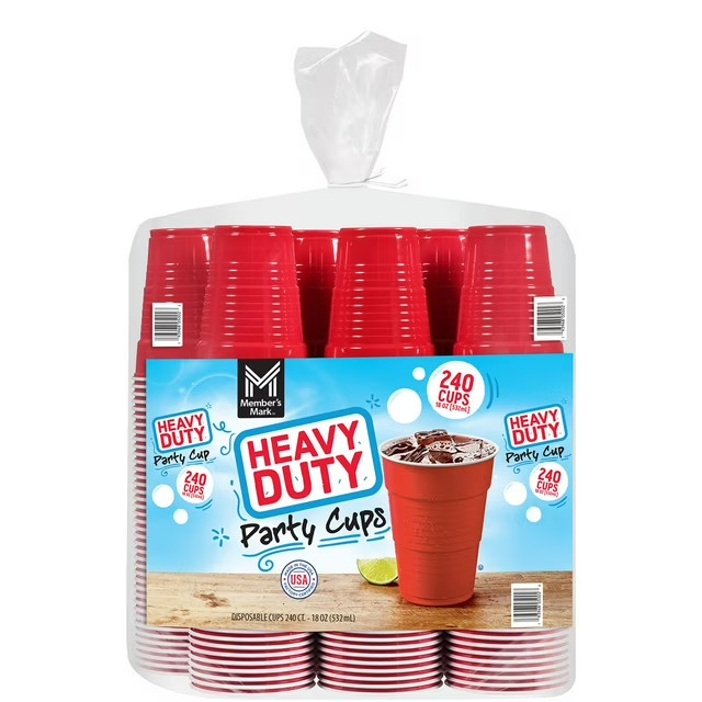 Member’s Mark Heavy-Duty Red Cups (18 oz., 240 ct.) Great Price