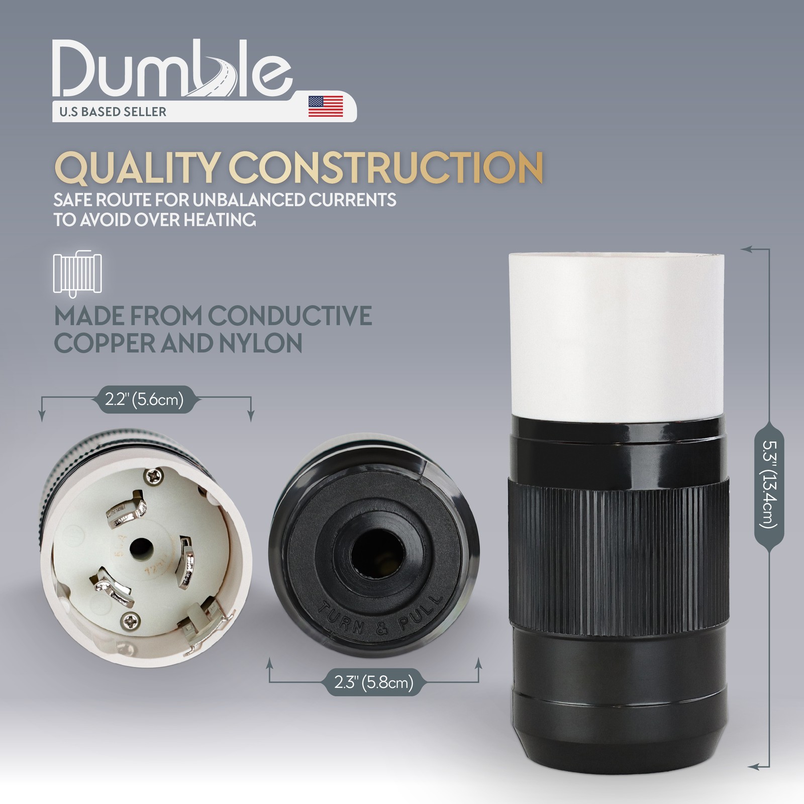Dumble Generator Plug Lock SS2-50P, 50 Amp, ETL Listed Connector