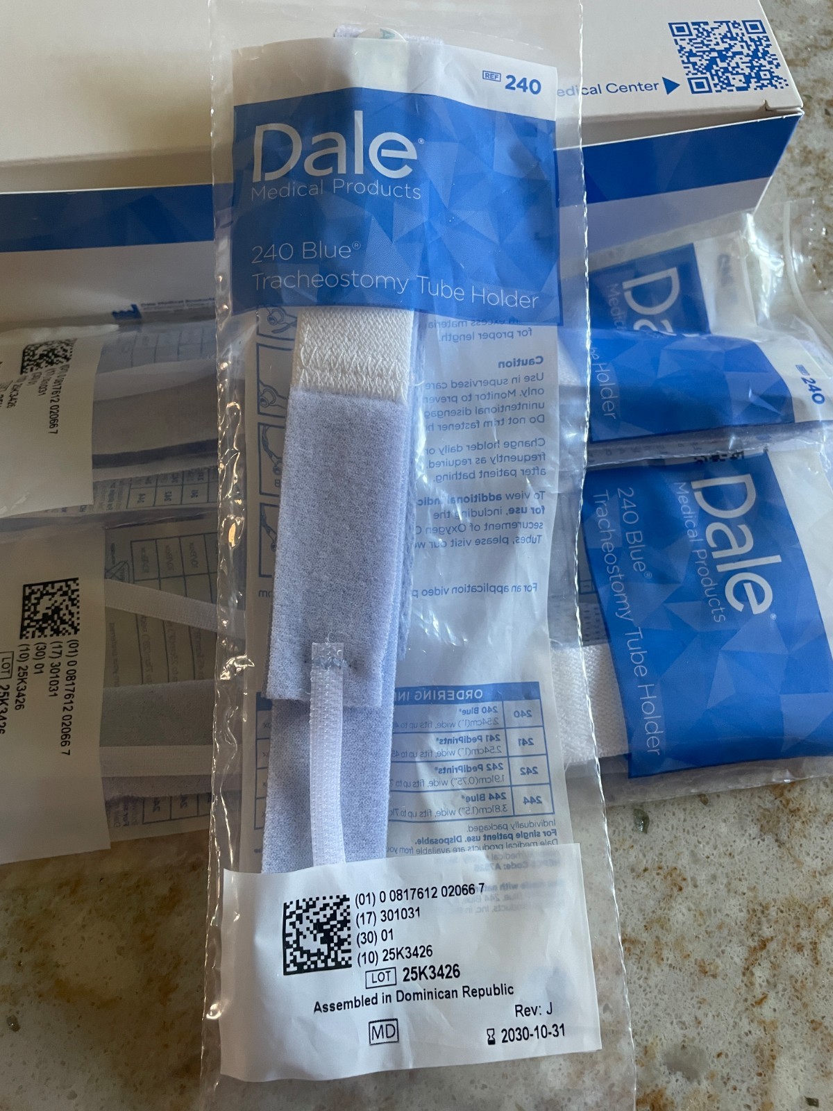 NEW- 24- Dale Tracheostomy Tube Holder- 240 Blue