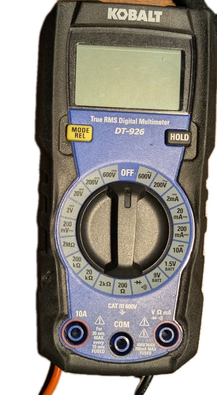 Kobalt DT-926 True RMS Digital Multimeter 6000 Count CAT III 600V