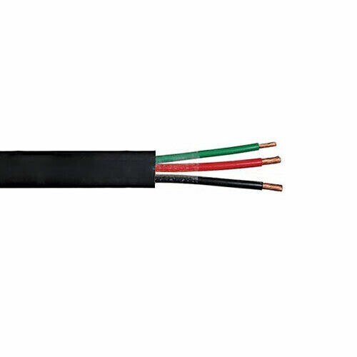 12/2 Submersible Cable Black With Ground Flat Jacket Well Pump Wire 600V