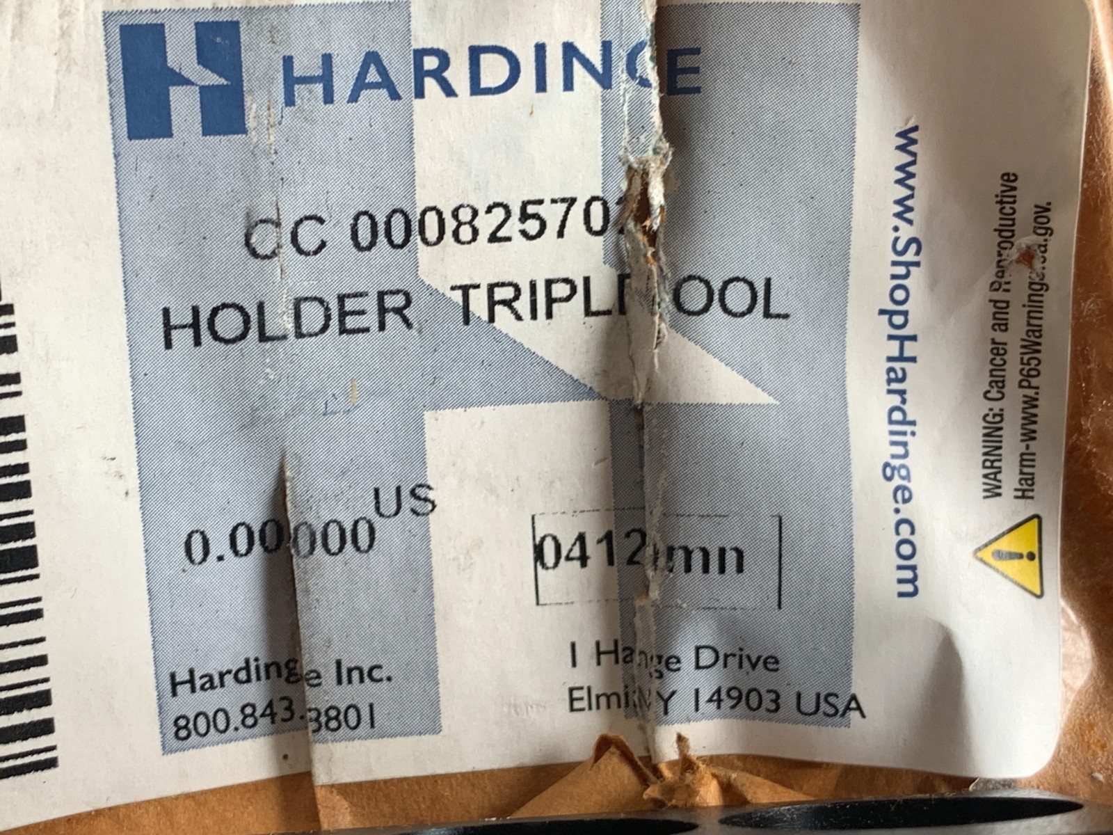 HARDINGE TRIPLE TOOL HOLDER BODY – CC-33-3/4 CC 000825702 MADE IN USA