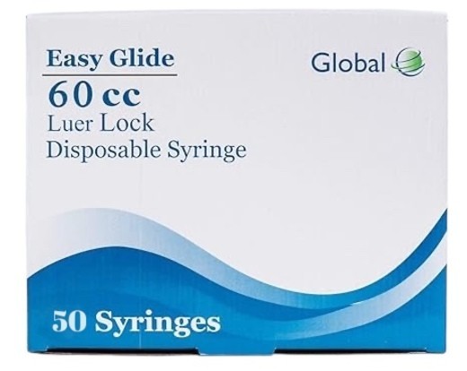 Global Medical Products – 60cc Luer Lock Syringe – QTY 50