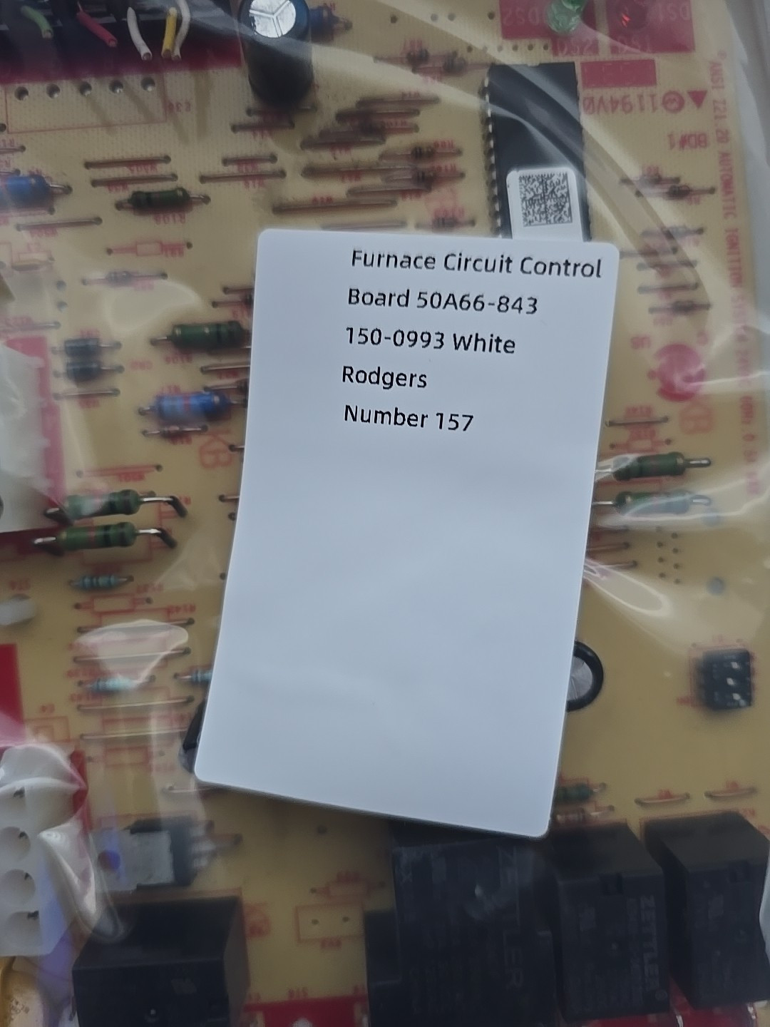 Furnace Control Board 50A66-843, 150-0993.. Num#157.