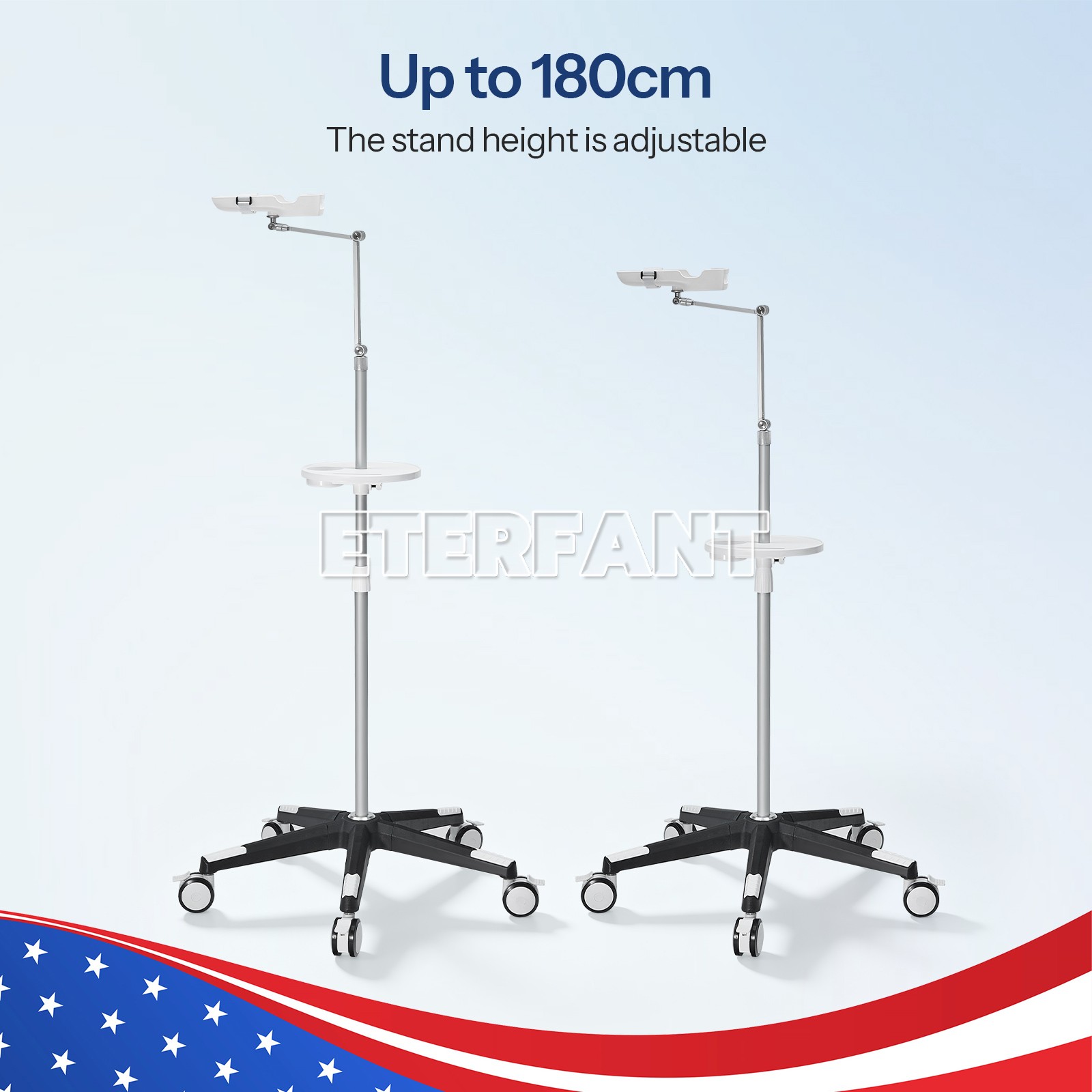 ETERFANT Adjustable Portable Mobile Stand Trolley for QV-600 Vein Finder Machine