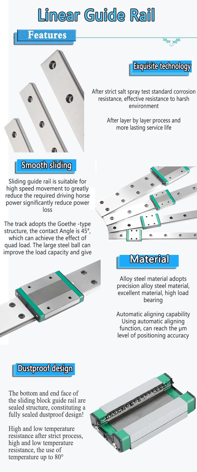 Miniature Linear Guide Slider MGN7 MGN9 MGN12 MGN15 100-600MM for 3D Printer