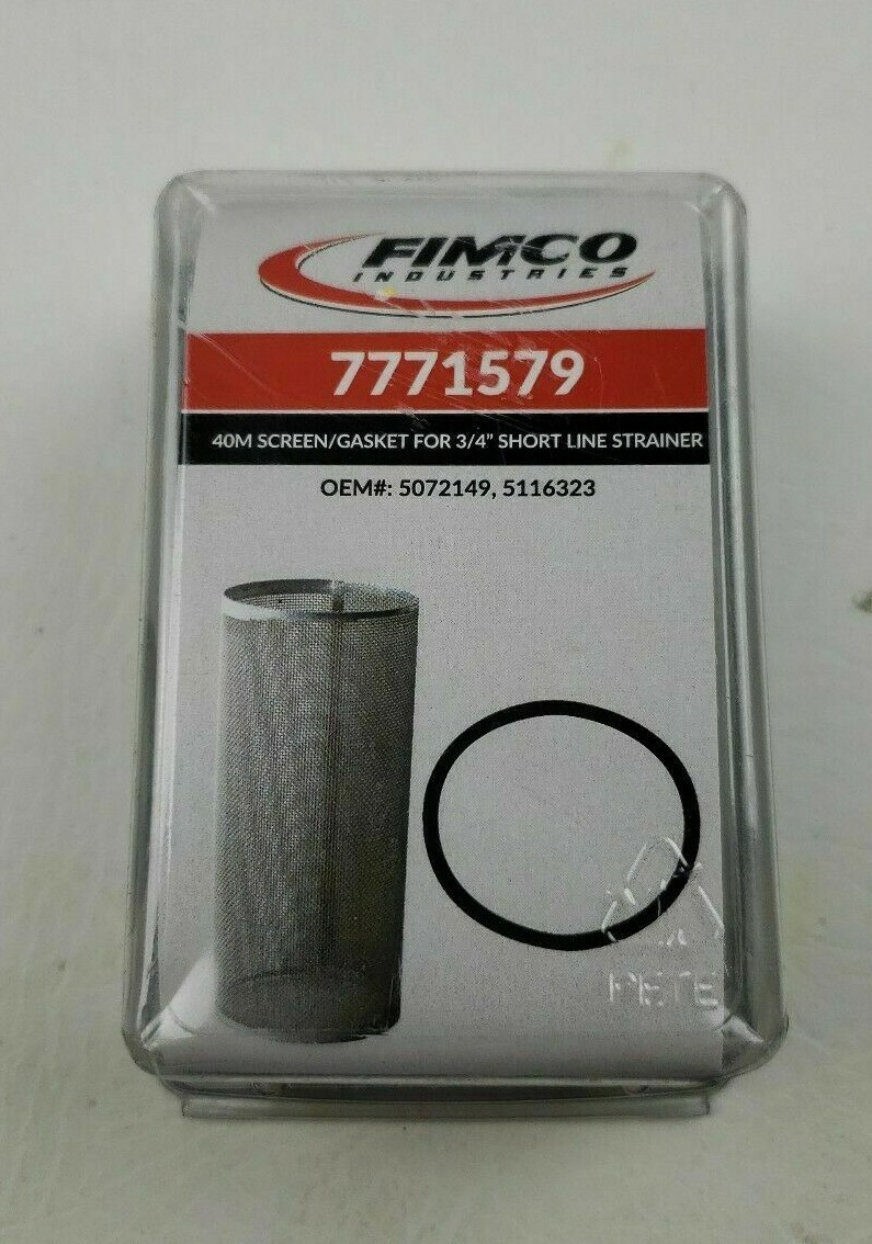 NEW FIMCO Industries Screen & Gasket #7771579 40M For 3/4″ Short Line Stainer