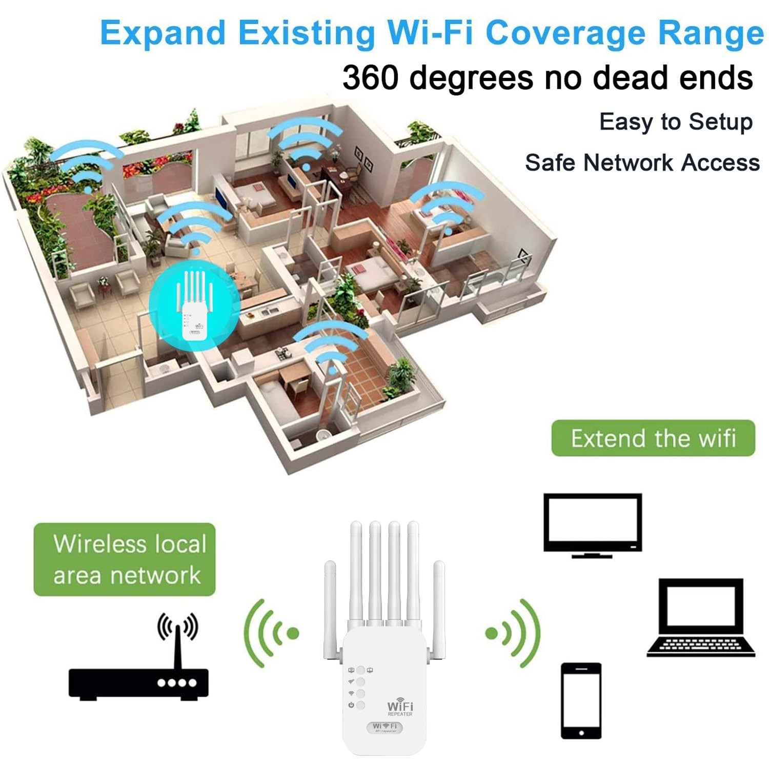 2026 WiFi Extenders Signal Booster for Home Long Range Up to 12880 sq. ft & 4…