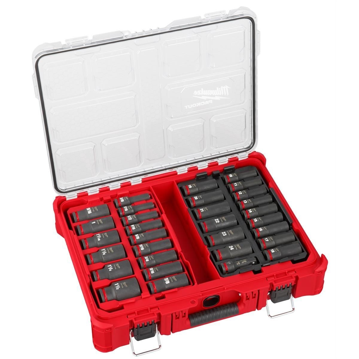 Milwaukee Tool 49-66-6806 1/2″ Drive 31 Piece Metric/SAE Deep PACKOUT Impact Set