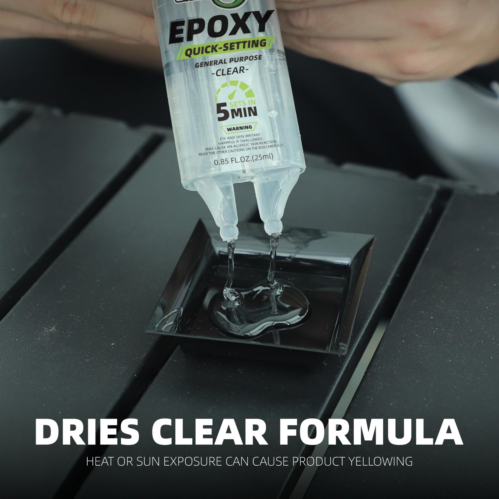 CAMALEAO 2 Part Epoxy Glue – Dries Clear, 5 Minute 25ml – 2 Pack, Clear