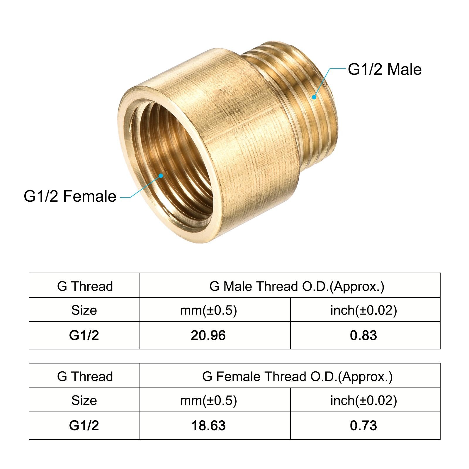 Brass Extension Pipe Fitting G1/2 x G1/2 15mm Adapter Connector