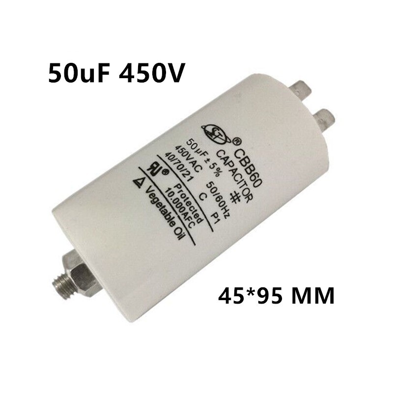 CBB60 50UF 50MFD 450V AC MOTOR START RUN CAPACITOR,BOTTOM STUD MOUNT