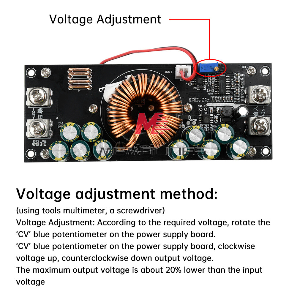 1500W DC-DC Buck Module Adjustable Step-Down Power Module 15-90V to 2.5-72V 50A