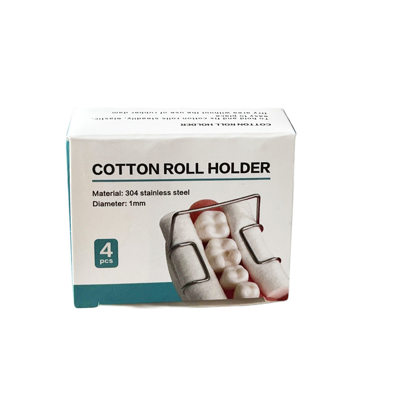 4 Pcs/Box Dental Dry Area No-Rubber Dam Stainless Steel Clip Cotton Roll Holder