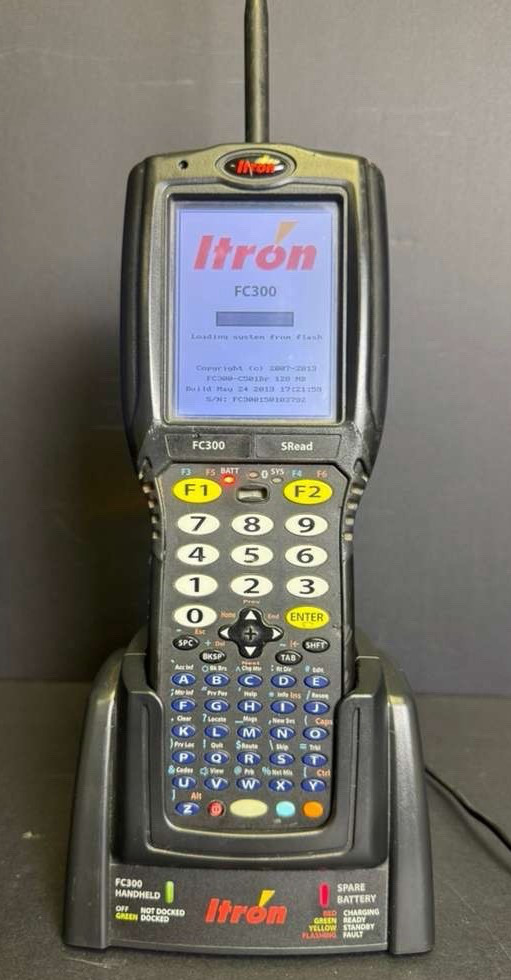 Itron FC300 Handheld Meter Reader Scanner SRead w/ Dock Base & Battery Charger