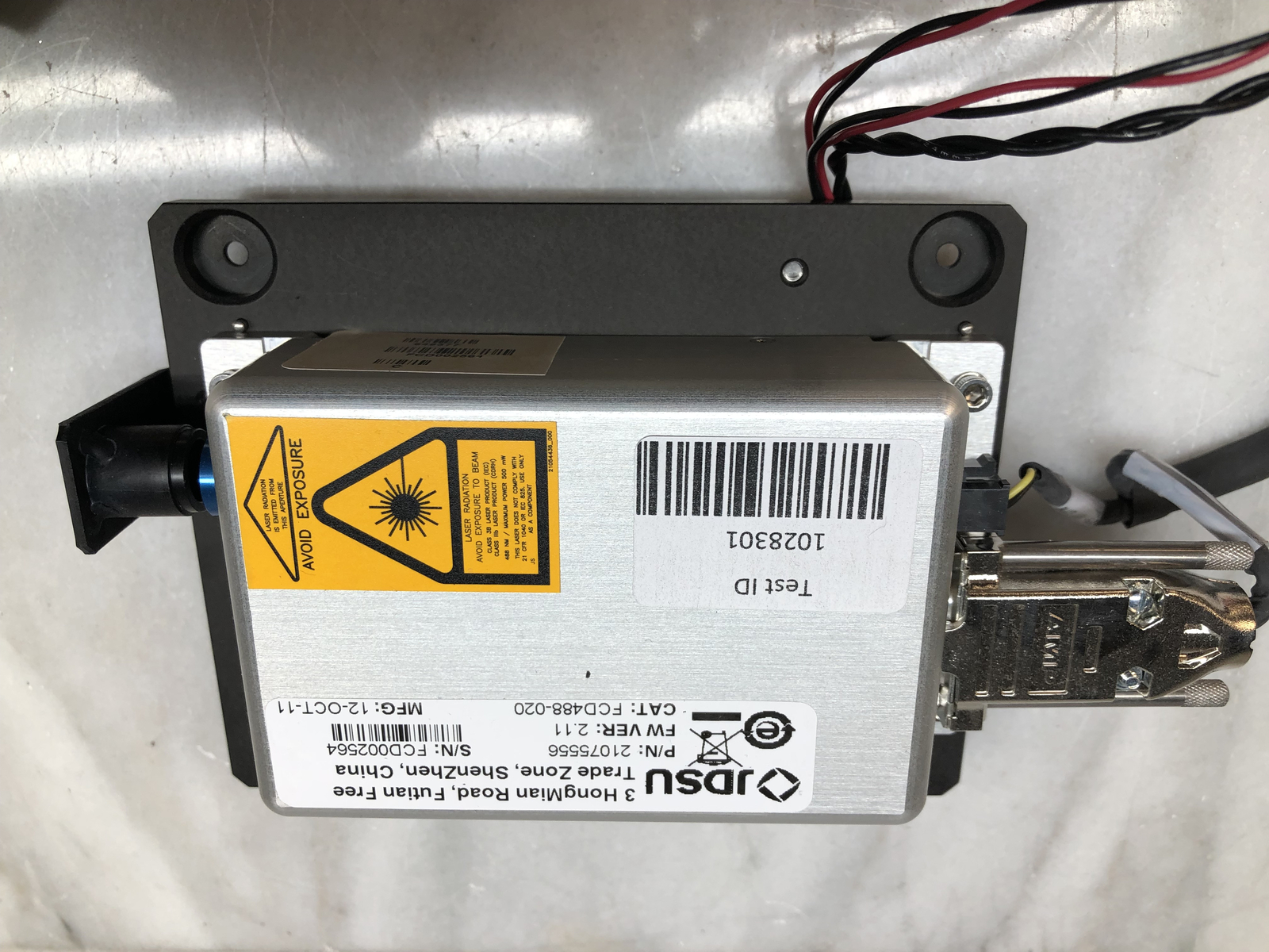 JDSU/JDS Uniphase 21075556 FCD488-020 Continuous Wave Laser V2.11 488nm 500mW