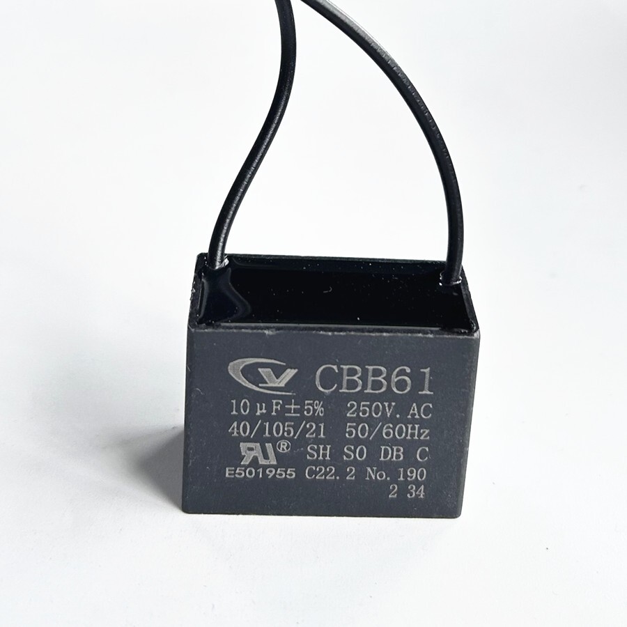 CBB61 10mfd 10uF 250V VAC 50/60Hz FAN MOTOR RUN Capacitor 2 WIRES