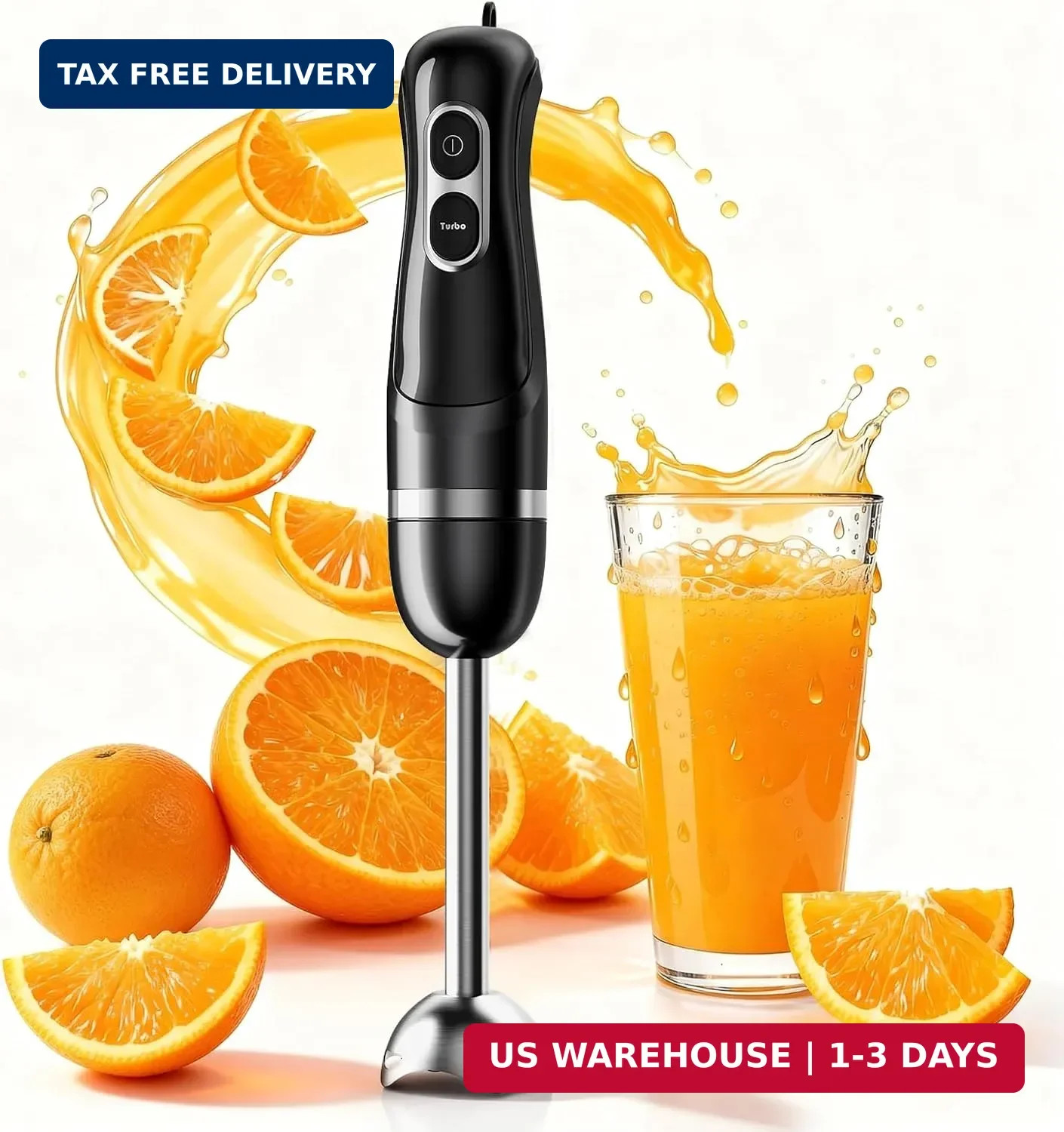 Immersion Blender Handheld, Corded Electric Blenders Portable Stick Mixer with 2