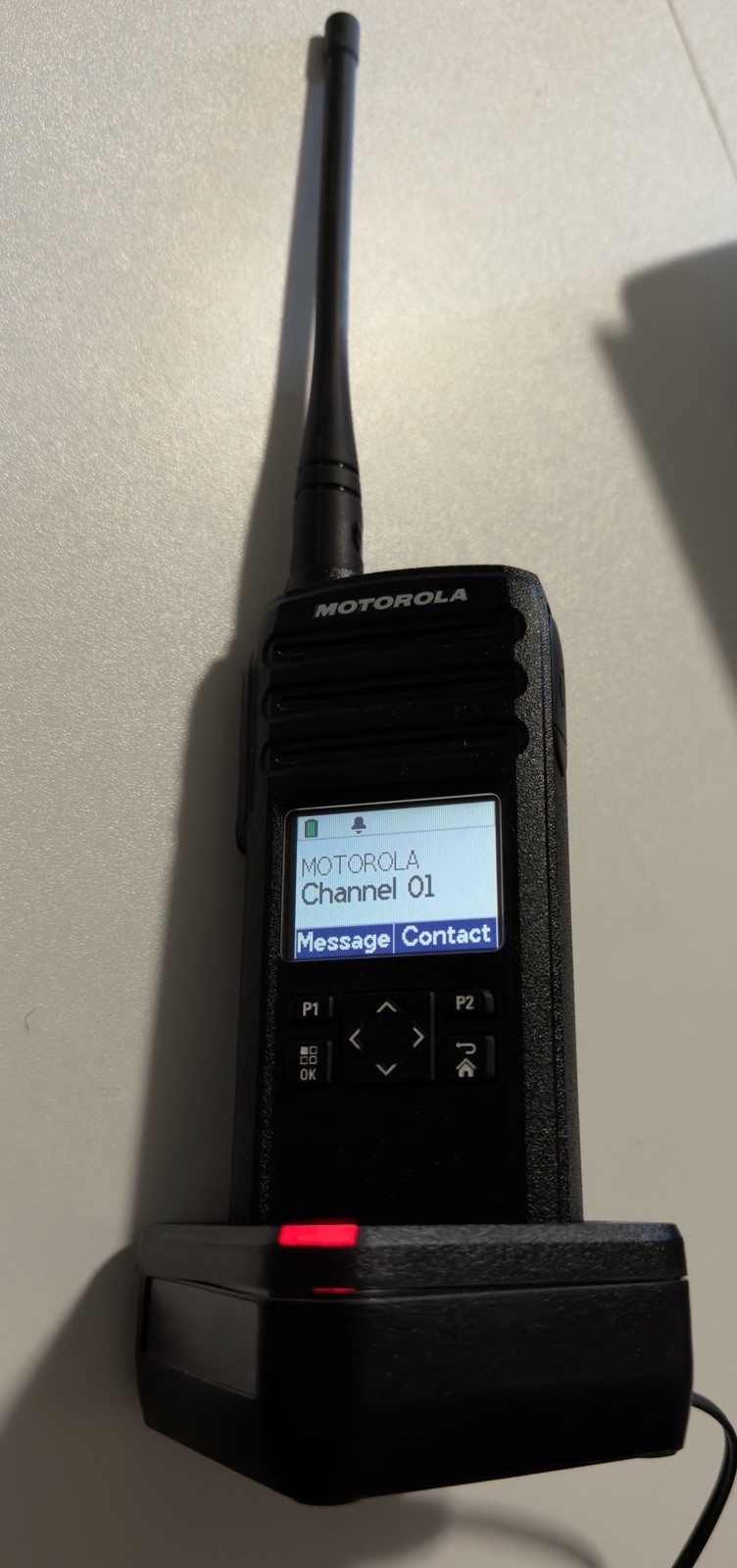 Motorola DTR700 Portable Handheld Two-Way Radio w/ Charging Dock Base