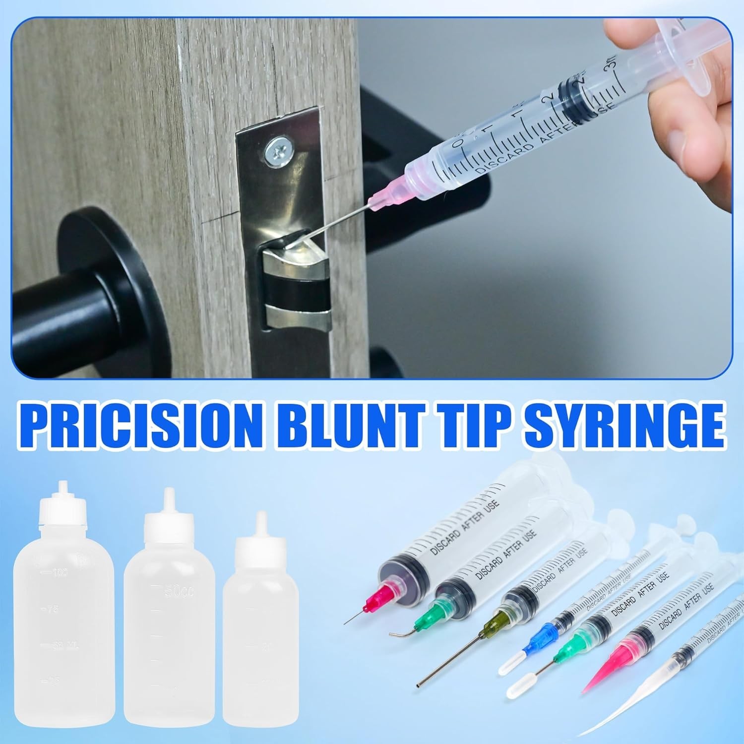 10ml Glue Applicator Syringe with 14G/16G/18G Blunt Tips – For Ink, Epoxy, Cra