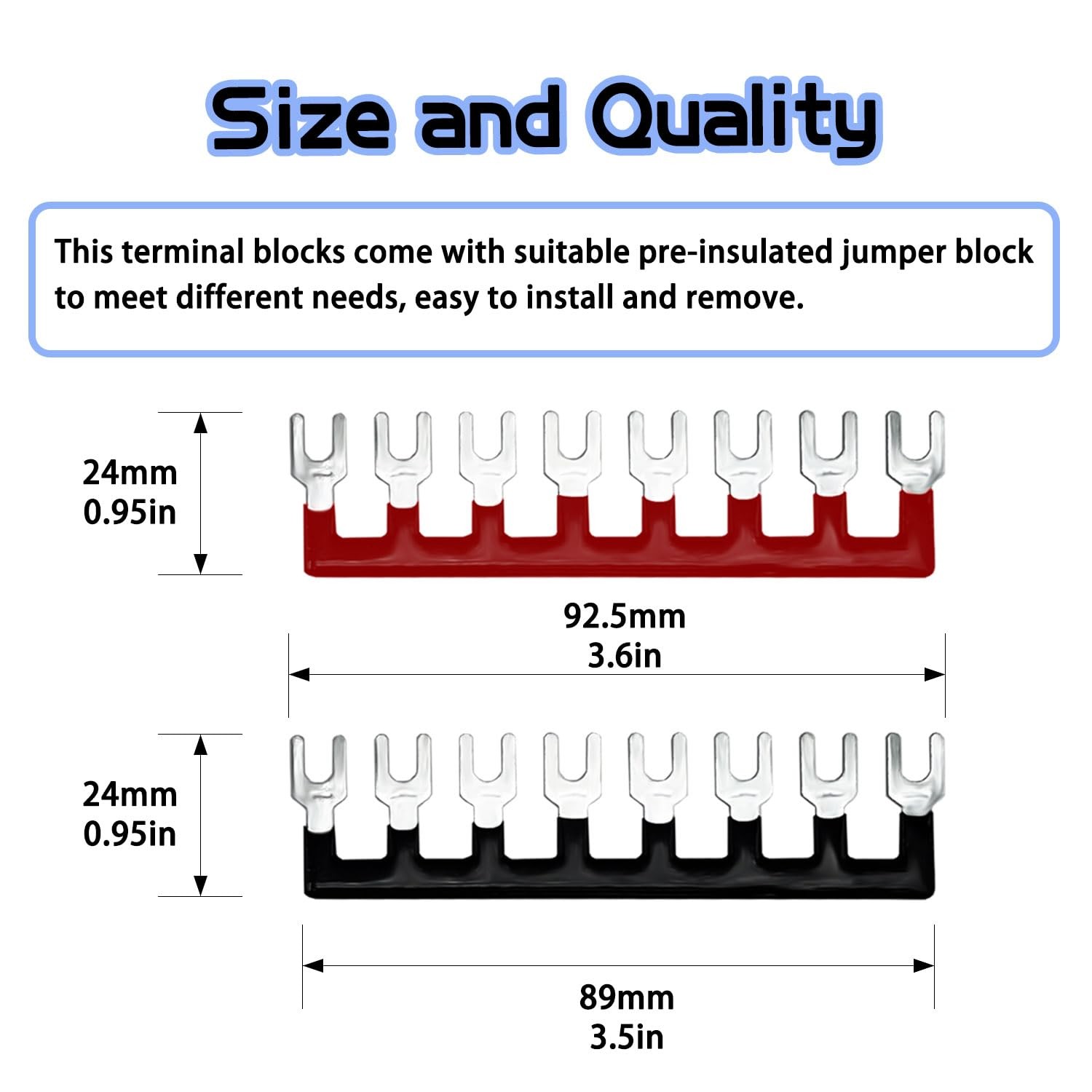 4 Sets 8 Positions 600V 25A Terminal Blocks Ground Circuit Dual Row Bus Bar Wire