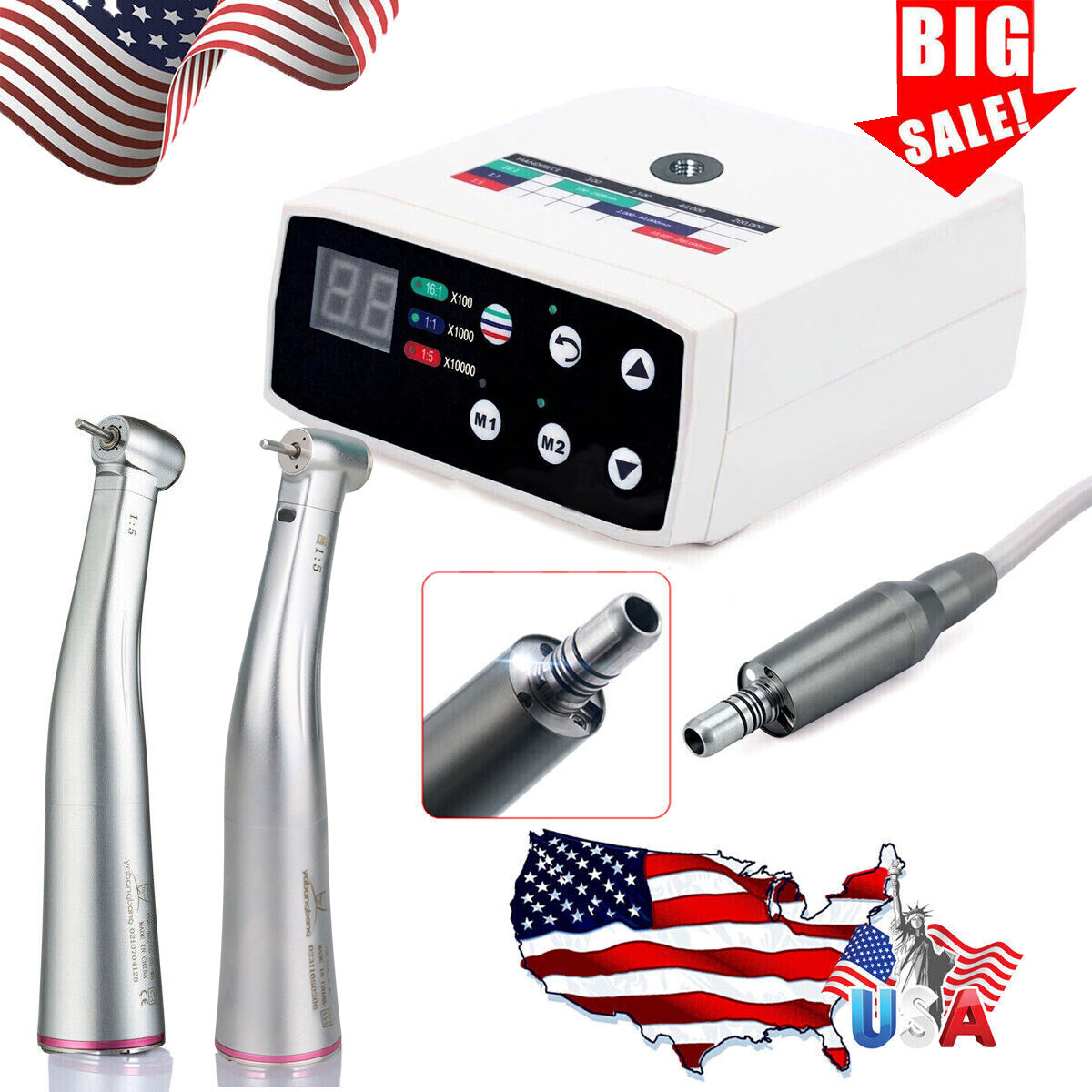 NSK Style Dental Brushless Electric Micro Motor 1:1/1:5 Increasing Handpiece ty