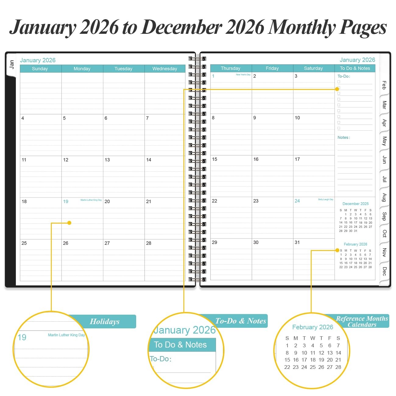 2026 Planner – 8.5″ x 11″ Weekly Monthly Planner from January 2026 to Decembe…