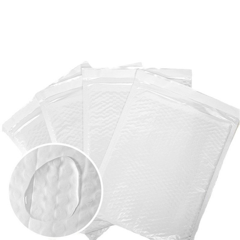 4×7 inch White Poly Bubble Mailers Self-Zip Shipping Bags 25/50 Pack for Mailing