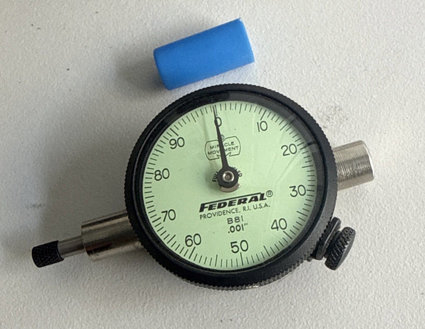Federal B81 Dial Indicator .001″ Fully Jeweled Miracle Movement In Box Esterline