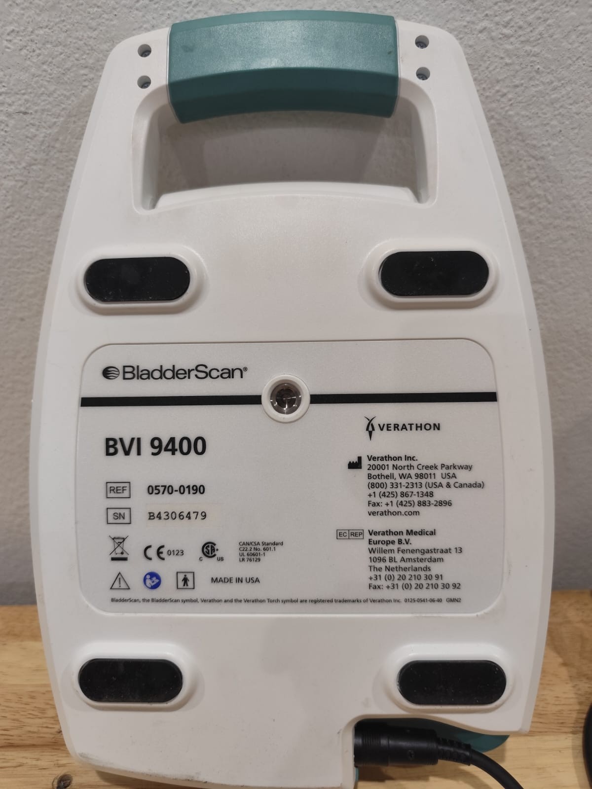 Verathon BladderScan BVI 9400 Bladder Volume Instruments Scanner Battery