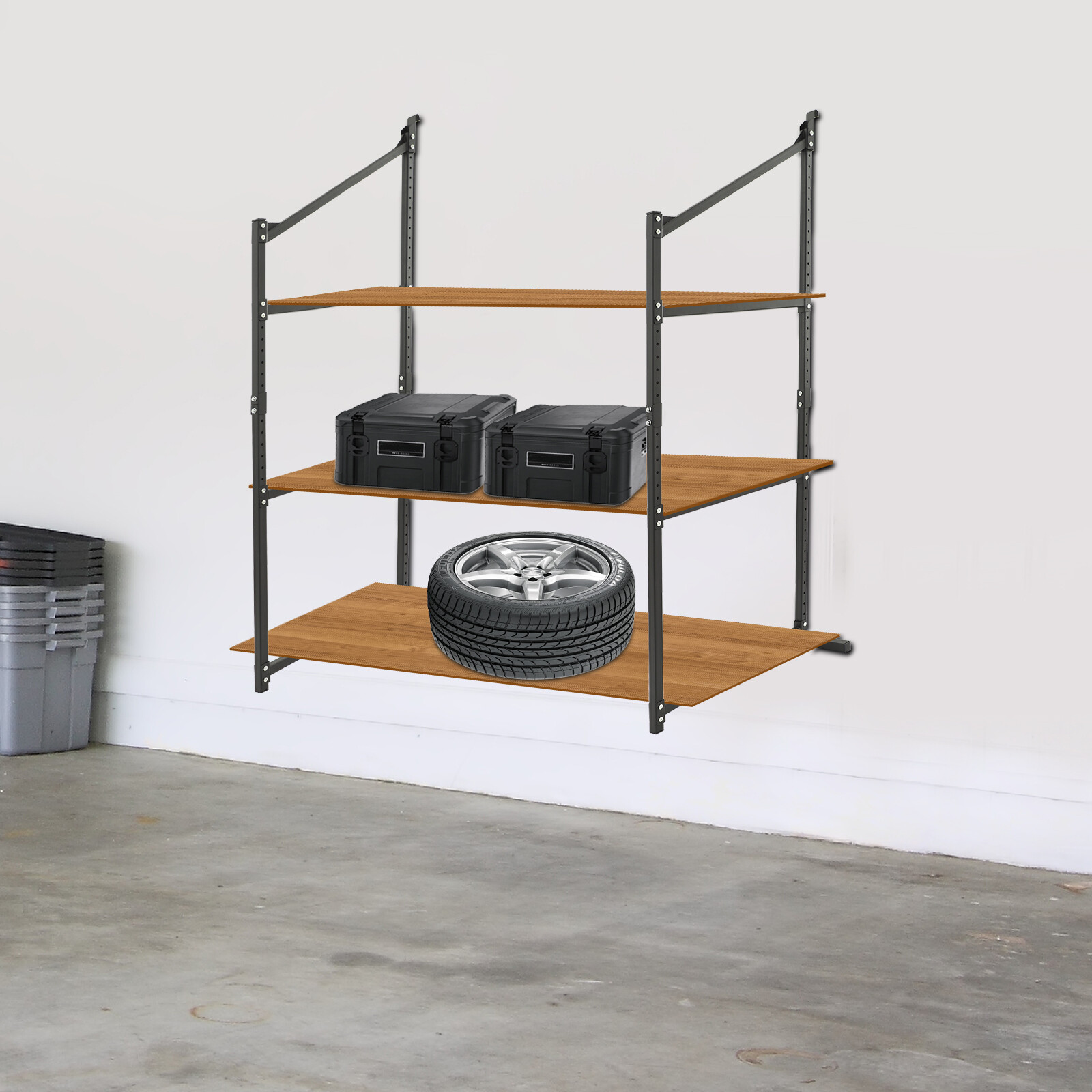 2 Pack Shipping Container Shelving Shelf Bracket Q235 Steel Universal 25″ x 46″