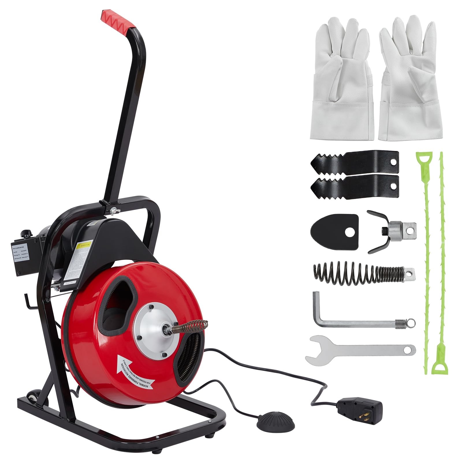 Drain Cleaner Machine 50FT x 1/2 Inch Electric Drain Auger for 1 to 4 Inch Pipe