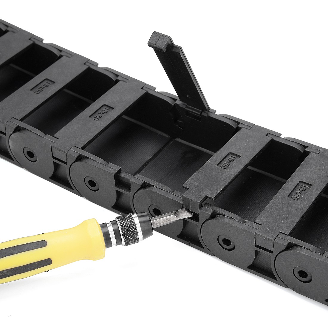 R38 18 x 50mm Cable Drag Chain Plastic Semi Closed Cable Wire for 3D Printer