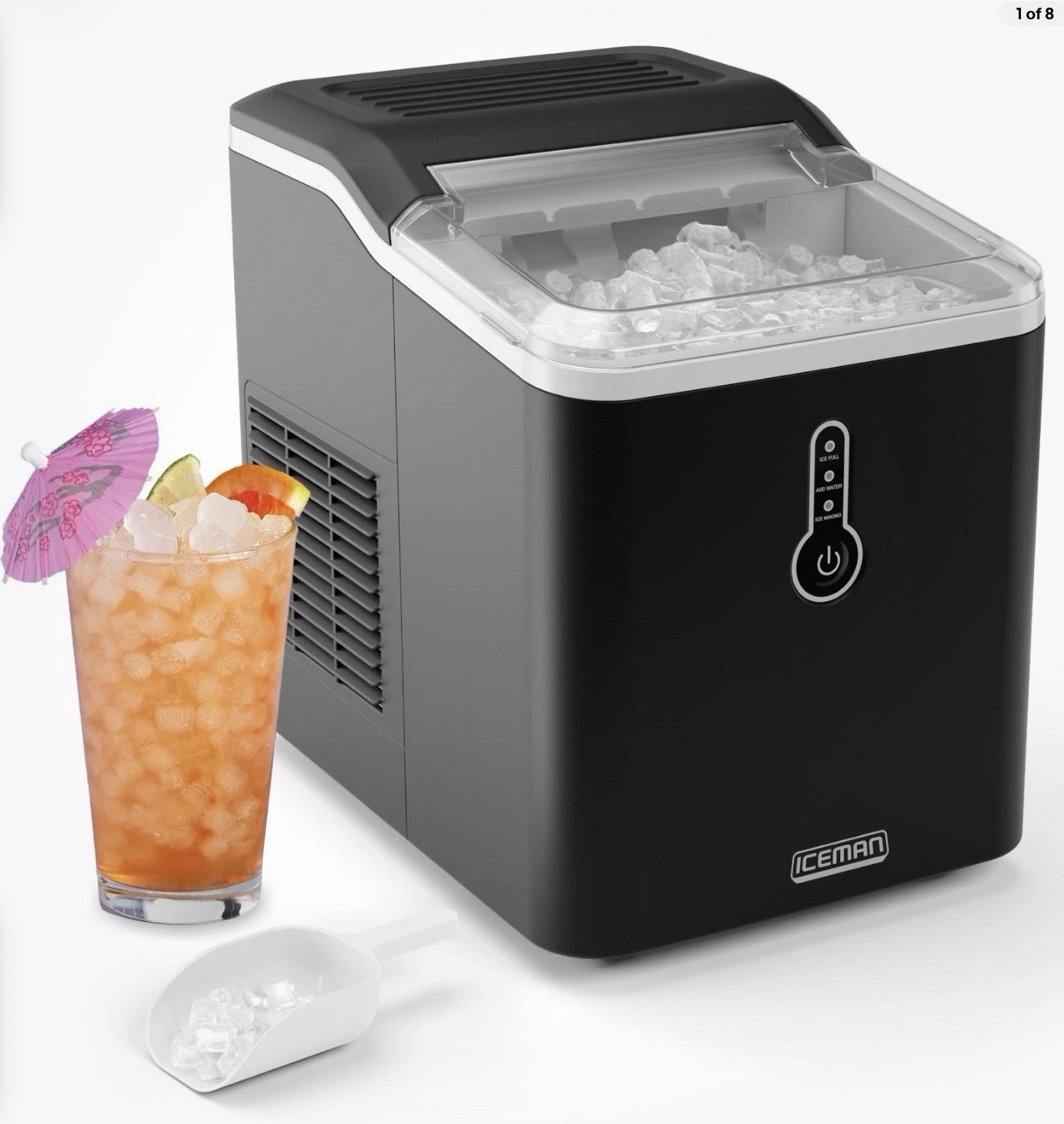 Iceman by Nugget Ice Maker Countertop, Pebble Ice Maker Machine, 26 lb in 24 …