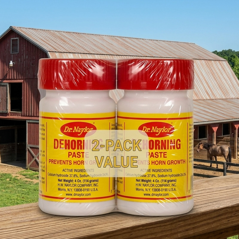Dr. Naylor Dehorning Paste Prevents Horns Growth Cattle Goat Sheep 4 oz. 2-Pack