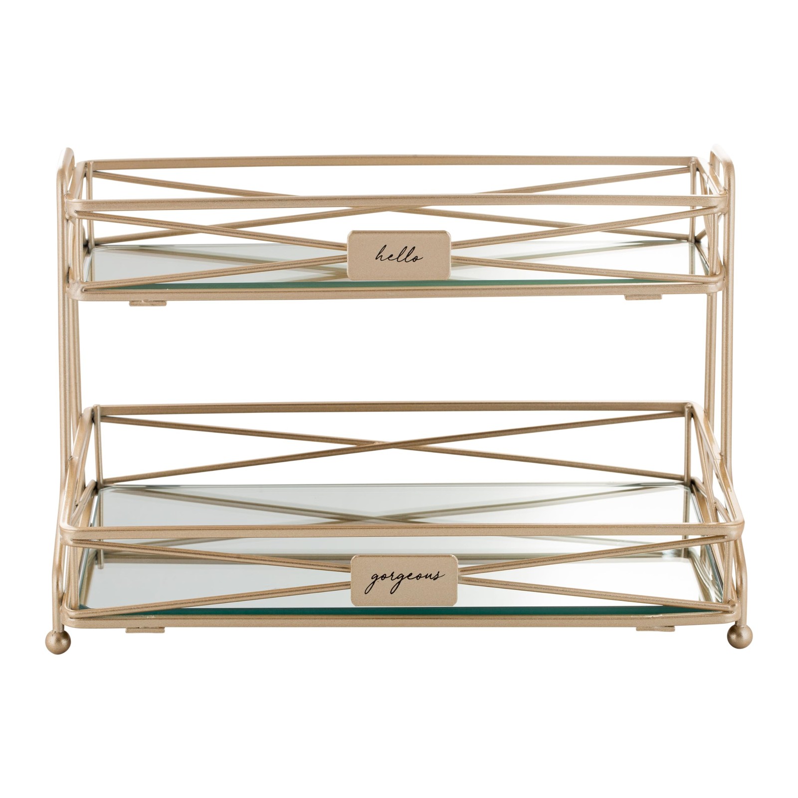 Home Details Satin Gold 2 Tier 2 – 10.25″ x 6.5″ x 6.70″,