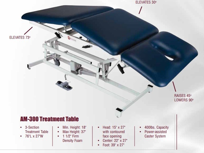 Physical Therapy, Rehabilitation Treatment Table Armedica AM 300 Made in the USA