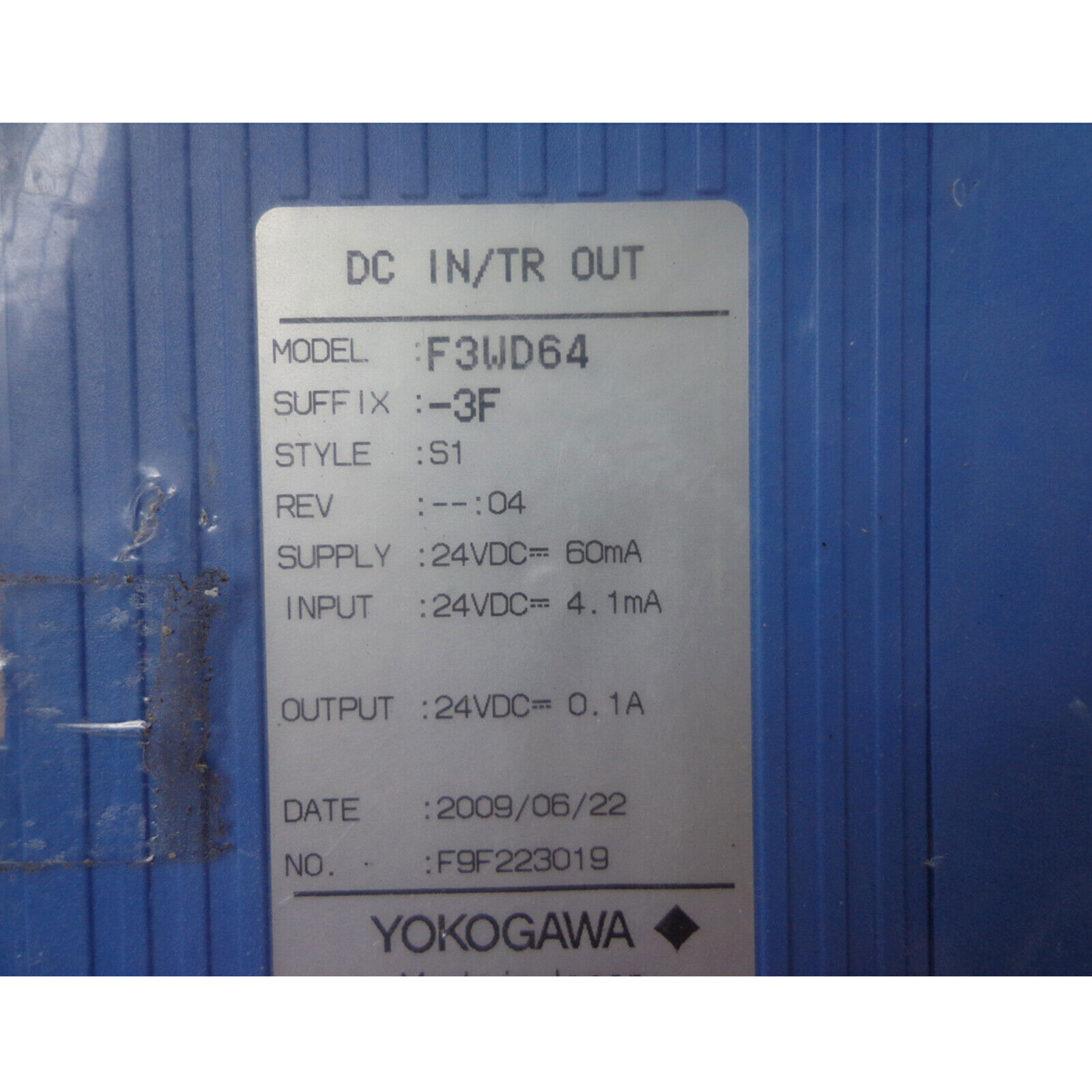 Yokogawa F3WD64-3F PLC Module One New F3WD643F Expedited Shipping