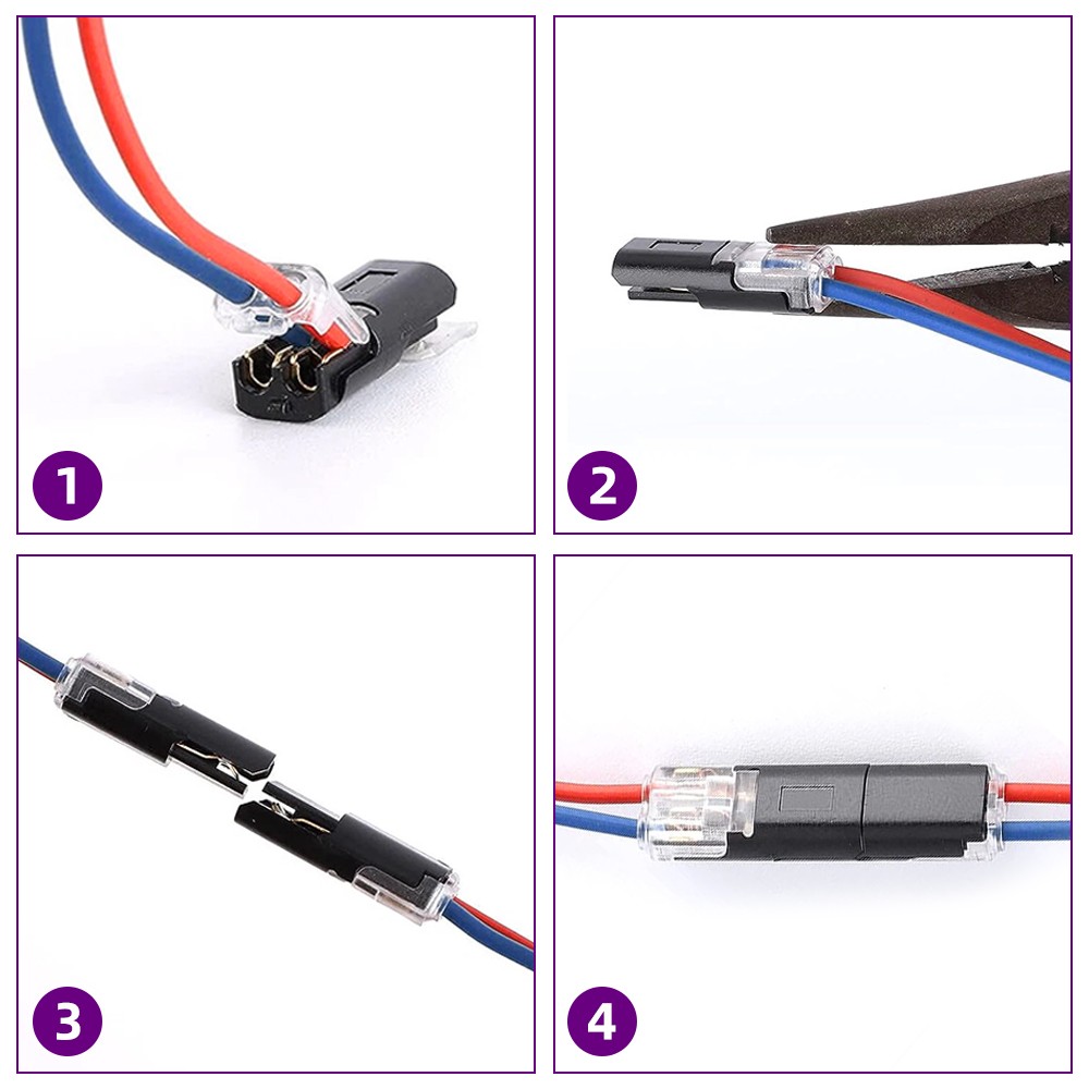 30Pcs Double-Wire Plug-in Connector, Cable Clamp with Locking Buckle, AWG 18-22