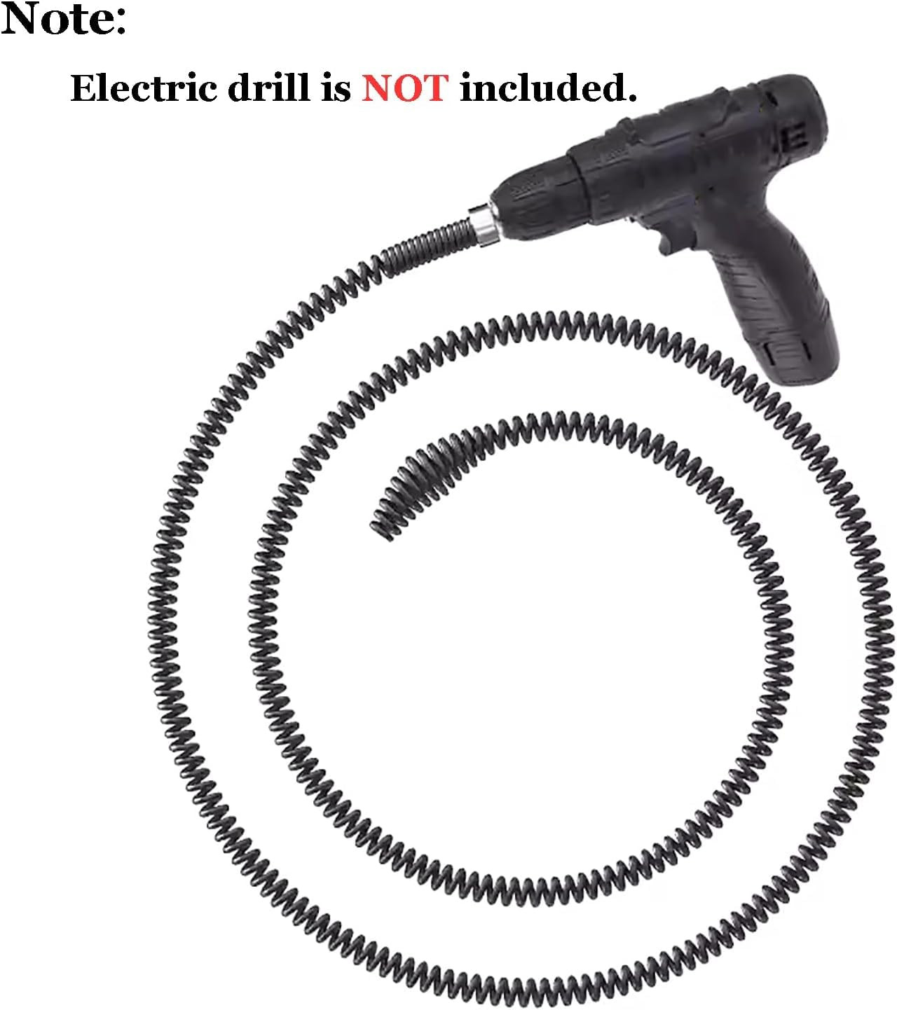 Drill Snake for Plumbing 6.5Ft Drain Snake Cable with Drill Connector Flexible A